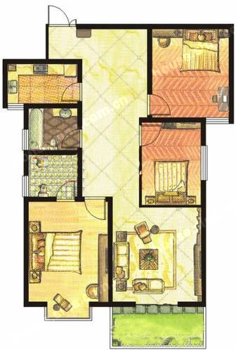 東方明珠 3室2廳2衛(wèi)1廚1陽(yáng)臺(tái)121.79㎡