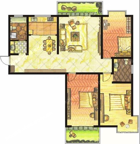 東方明珠 3室2廳2衛(wèi)1廚2陽(yáng)臺(tái)158.36㎡