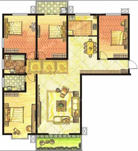 東方明珠 4室2廳2衛(wèi)1廚2陽(yáng)臺(tái) 204.6㎡